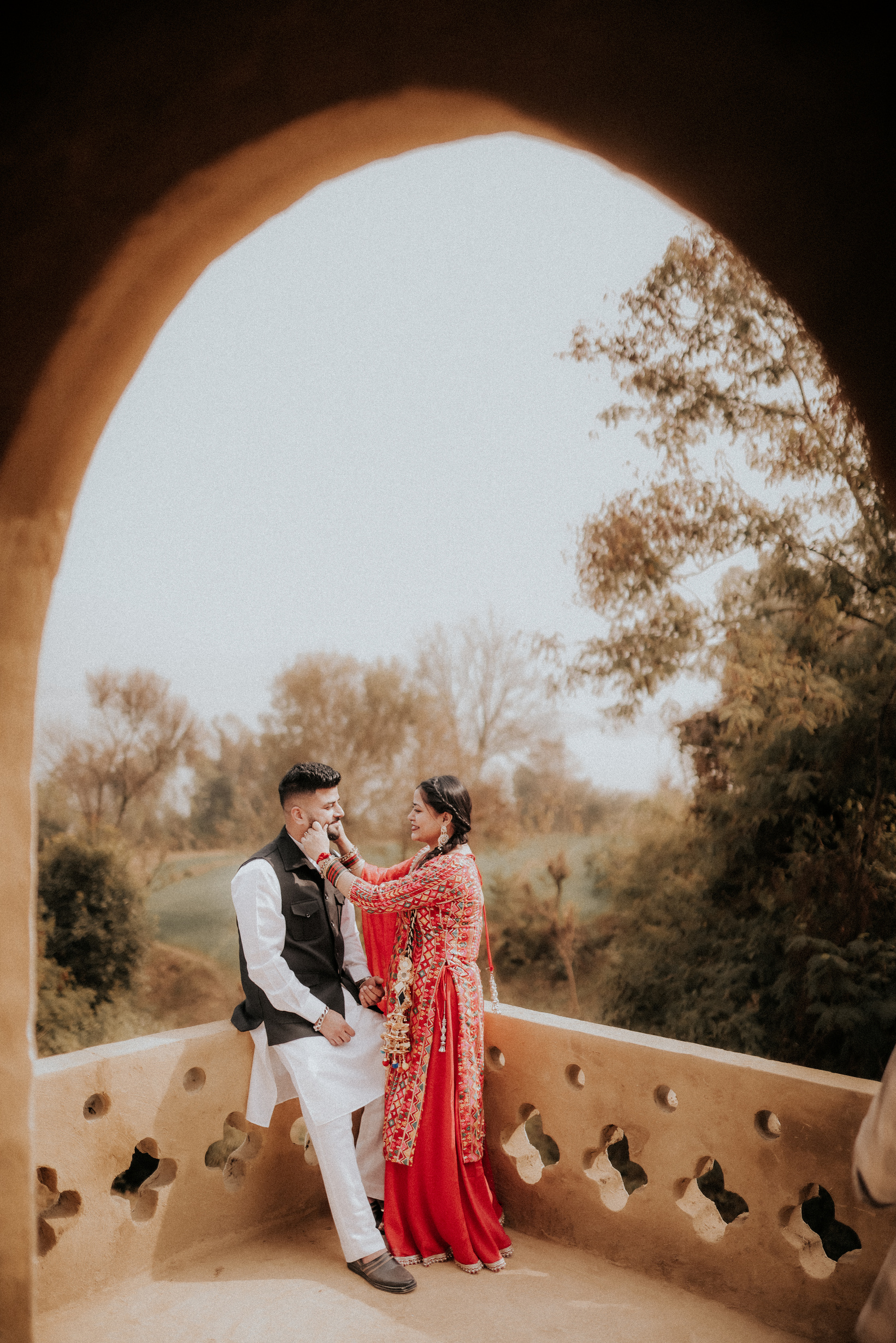 Couple in an open field